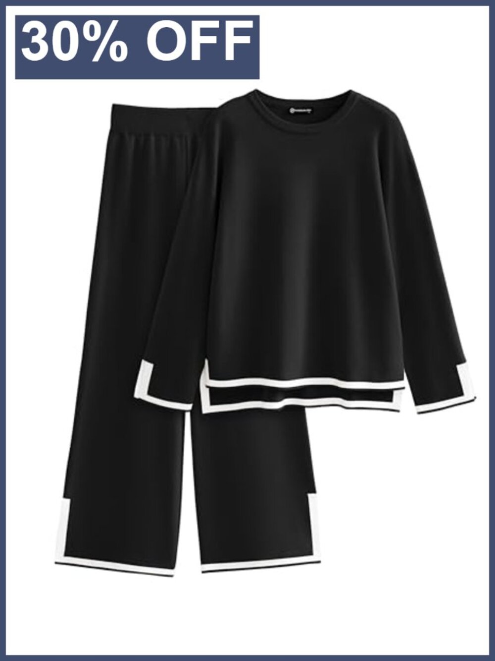2 Piece Cable Knit Sweater Set Wide Leg Knit Pants Crewneck Pullover